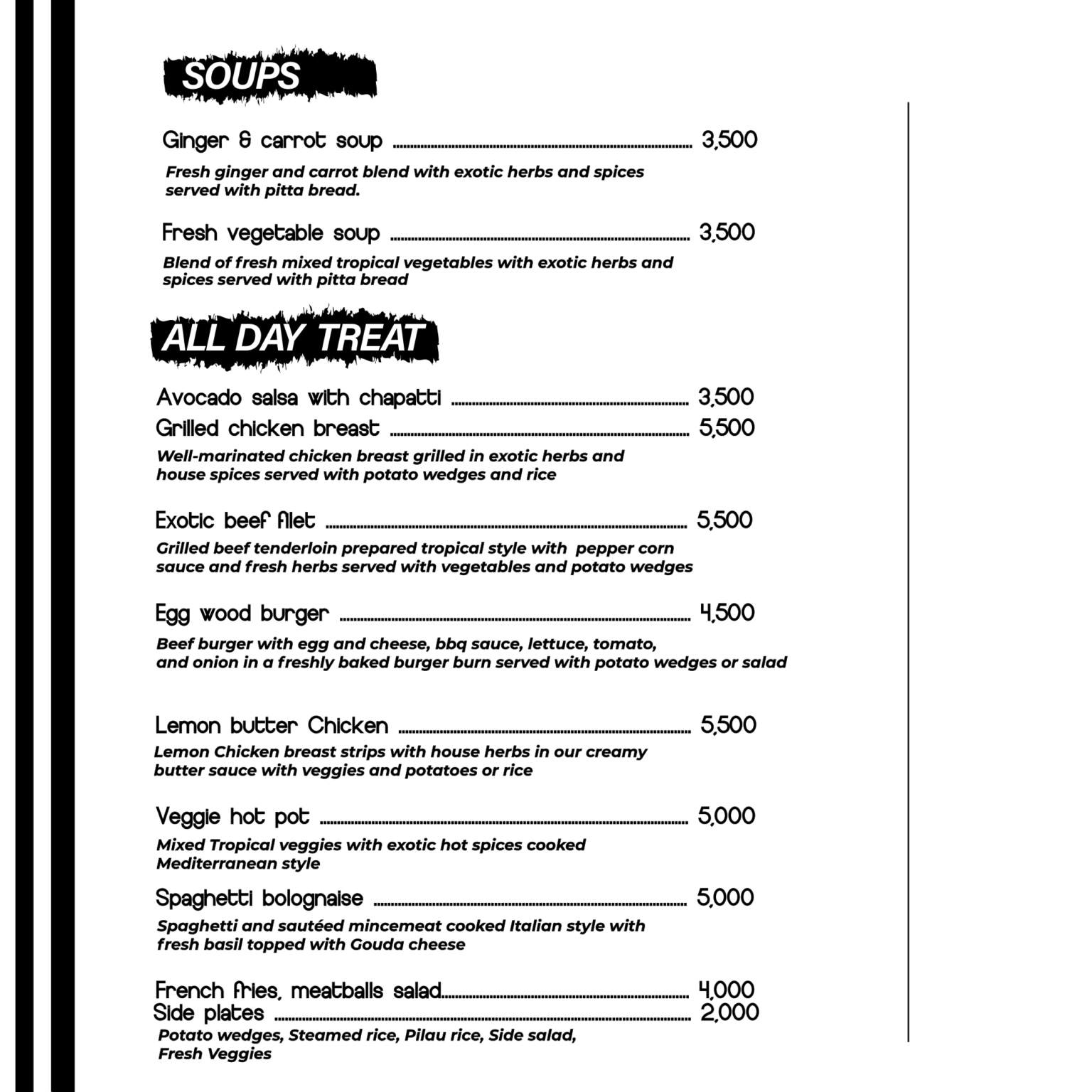 Sol Cafe Kigali Menu Vibe Kigali