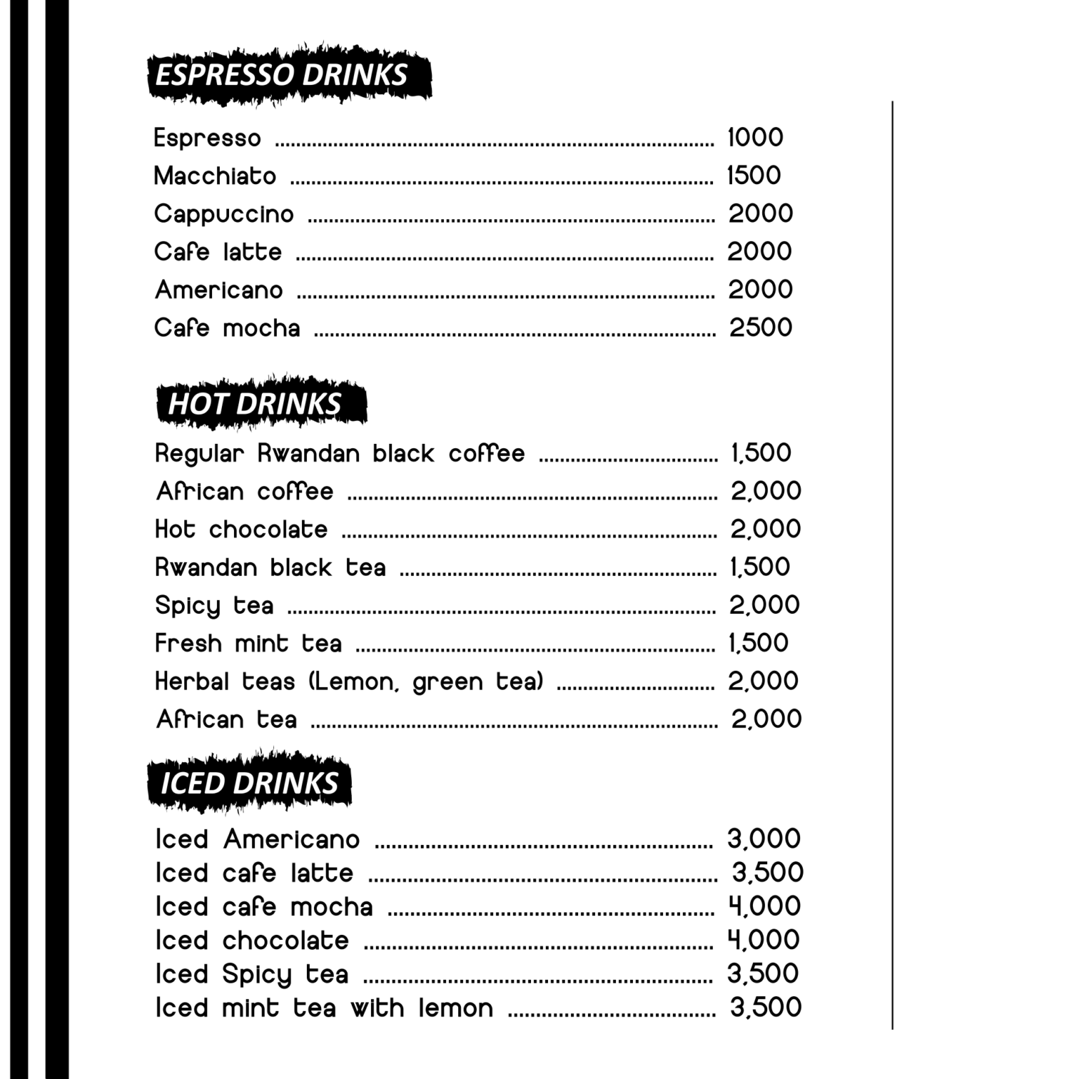 Sol Cafe Kigali Menu Vibe Kigali