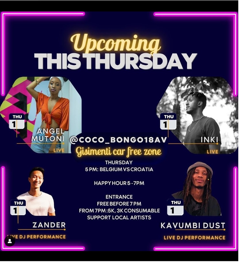 Thursday at Coco_bongo18av program poster